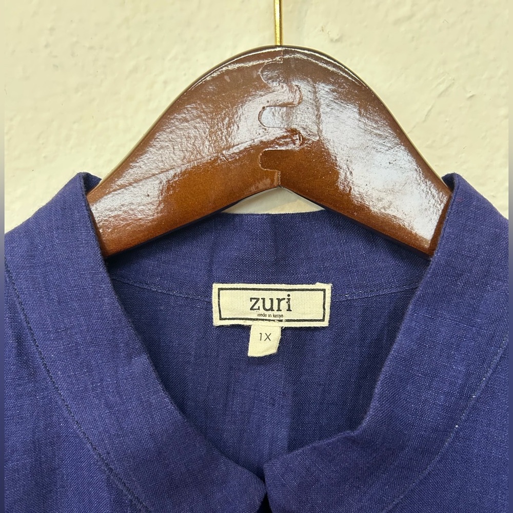 Zuri Midnight linen dress 1X